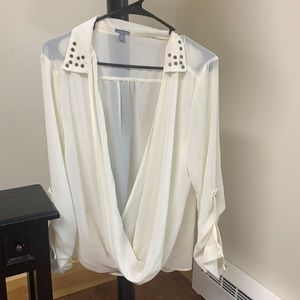 Off-white chiffon blouse